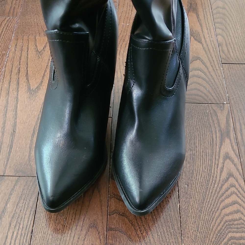 New Wild Diva Black Women's Cowboy Boots Size 9 - Picture 3 of 7